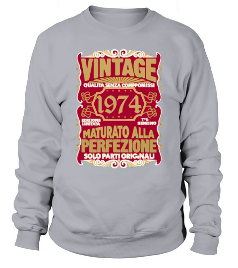 50 Compleanno 50 Uomo Anni Retro Vintage 1974 Reg Sweatshirt Unisex