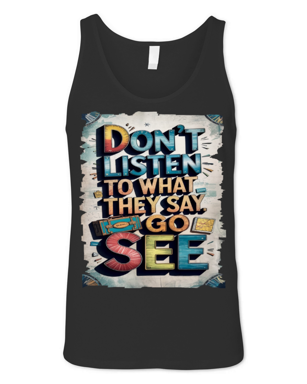 Travel Quote to get inspired N01 Unisex Jersey Tank