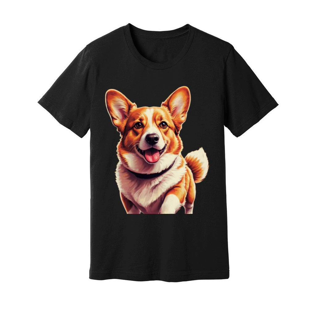 Retro Comic Style Corgi - Vintage Doggo Delight Unisex Jersey Tee
