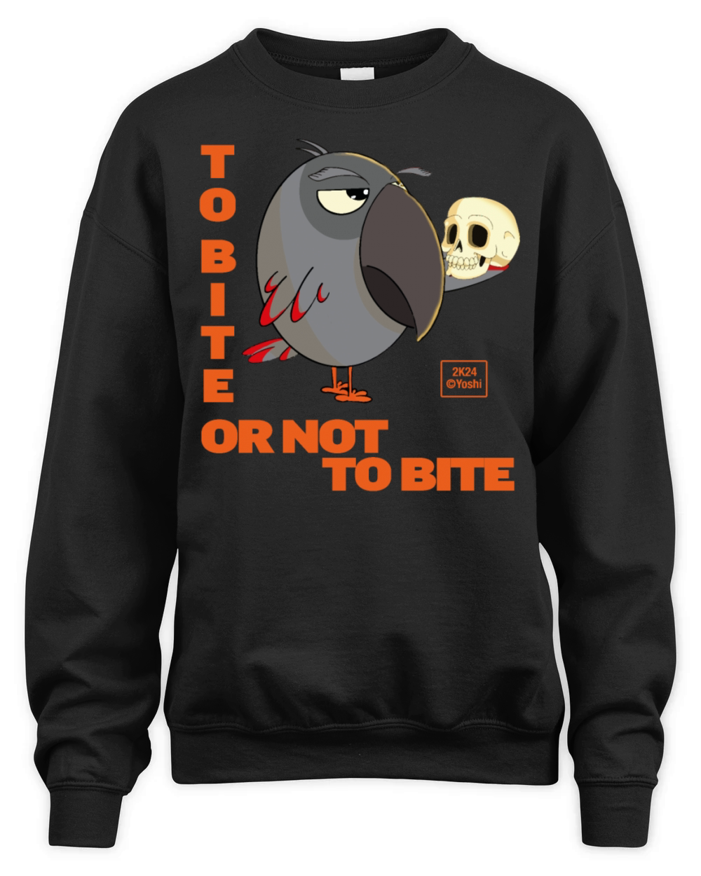 African Grey Parrot - To bite or not to bite Unisex Premium Crewneck Sweatshirt