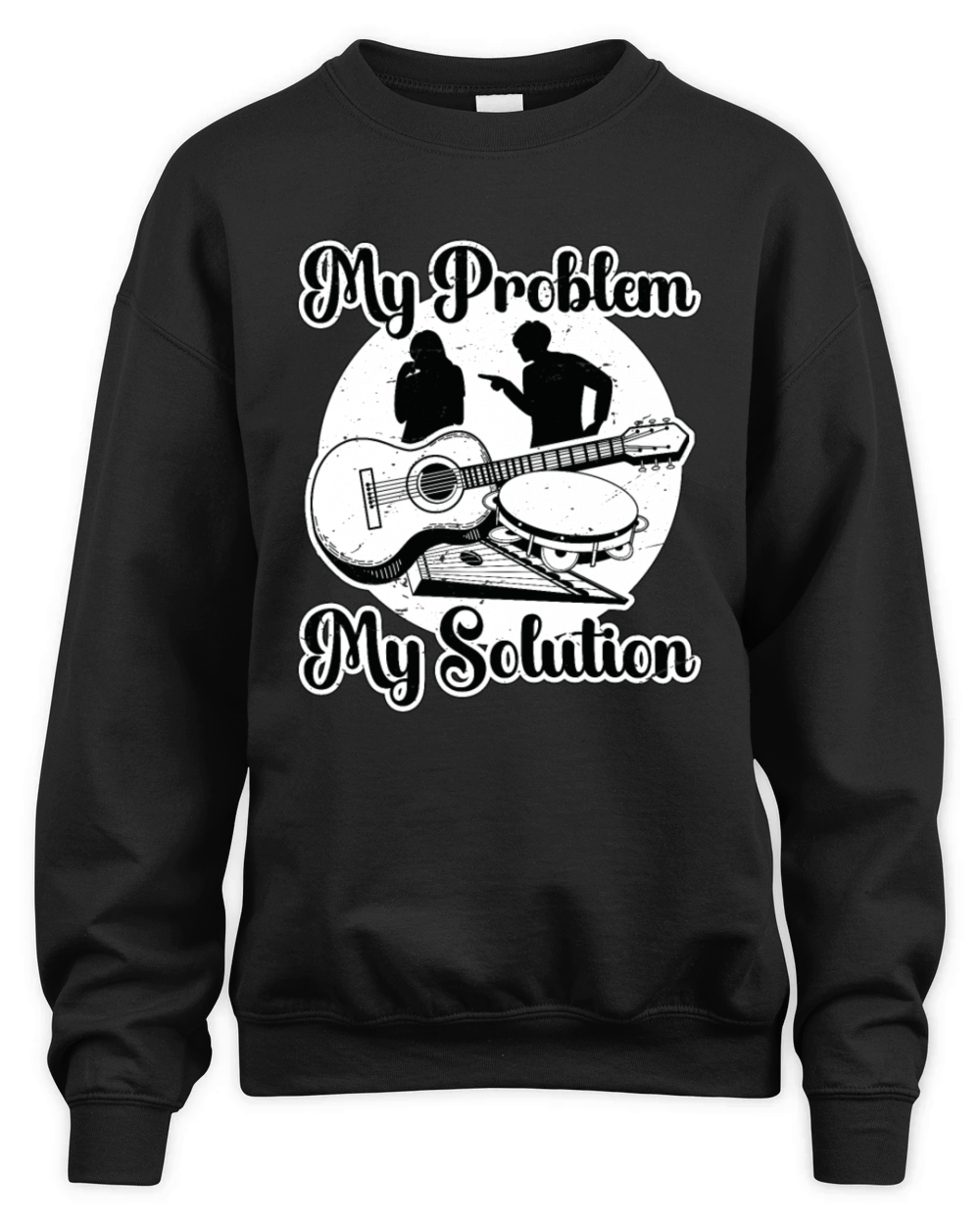 Folk Music Enthusiast My Problem My Pictogram Mom Unisex Premium Crewneck Sweatshirt
