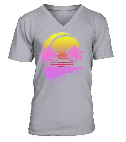 Funny Tennis Player Racket Retro V-Neck T-shirt
