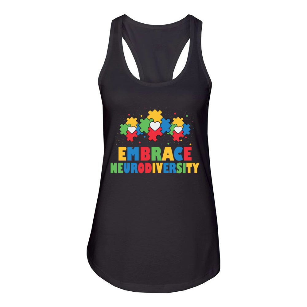 embrace neurodiversity - Embrace ADHD Autism ASD Women's Racerback Tank