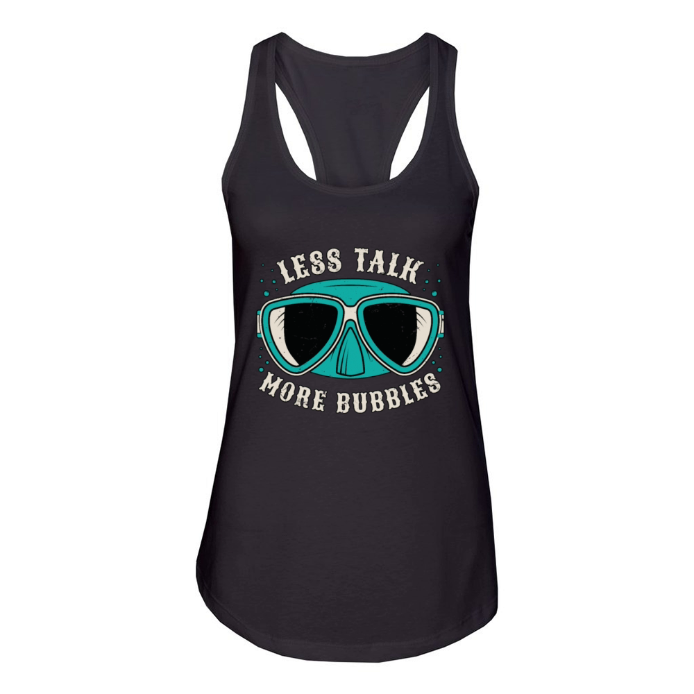 Snorkeling Less Talk More Bubbles Marine Biologist Women's Racerback Tank
