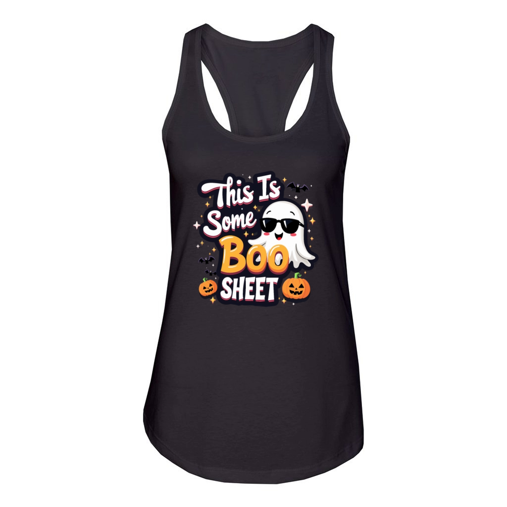 This is Some Boo Sheet Ghost Funny Halloween Women's Racerback Tank