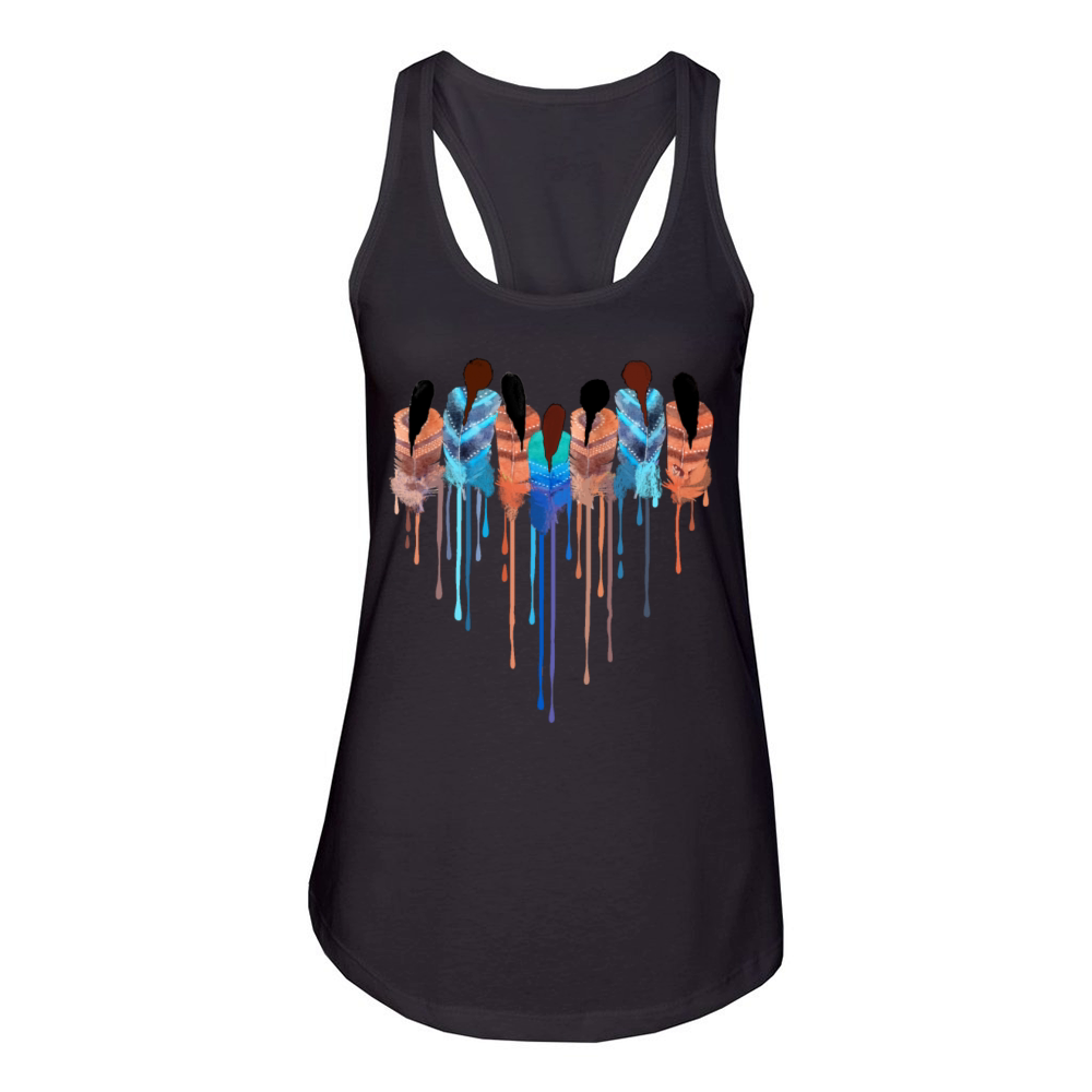 Women Heart Shape Watercolor Native American Women's Racerback Tank