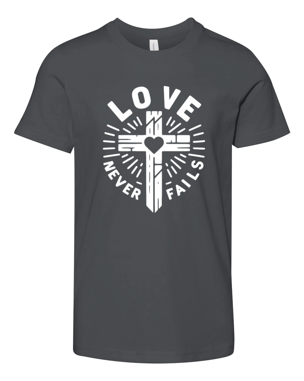 Love Never Fails Youth Unisex Jersey Tee