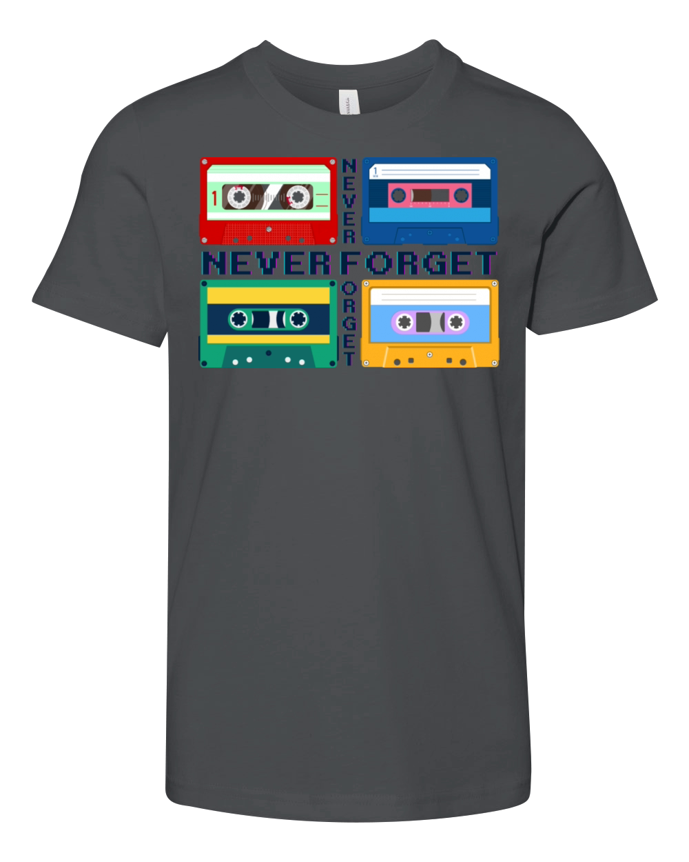 Never Forget Retro Cassette Tapes T-Shirt Youth Unisex Jersey Tee