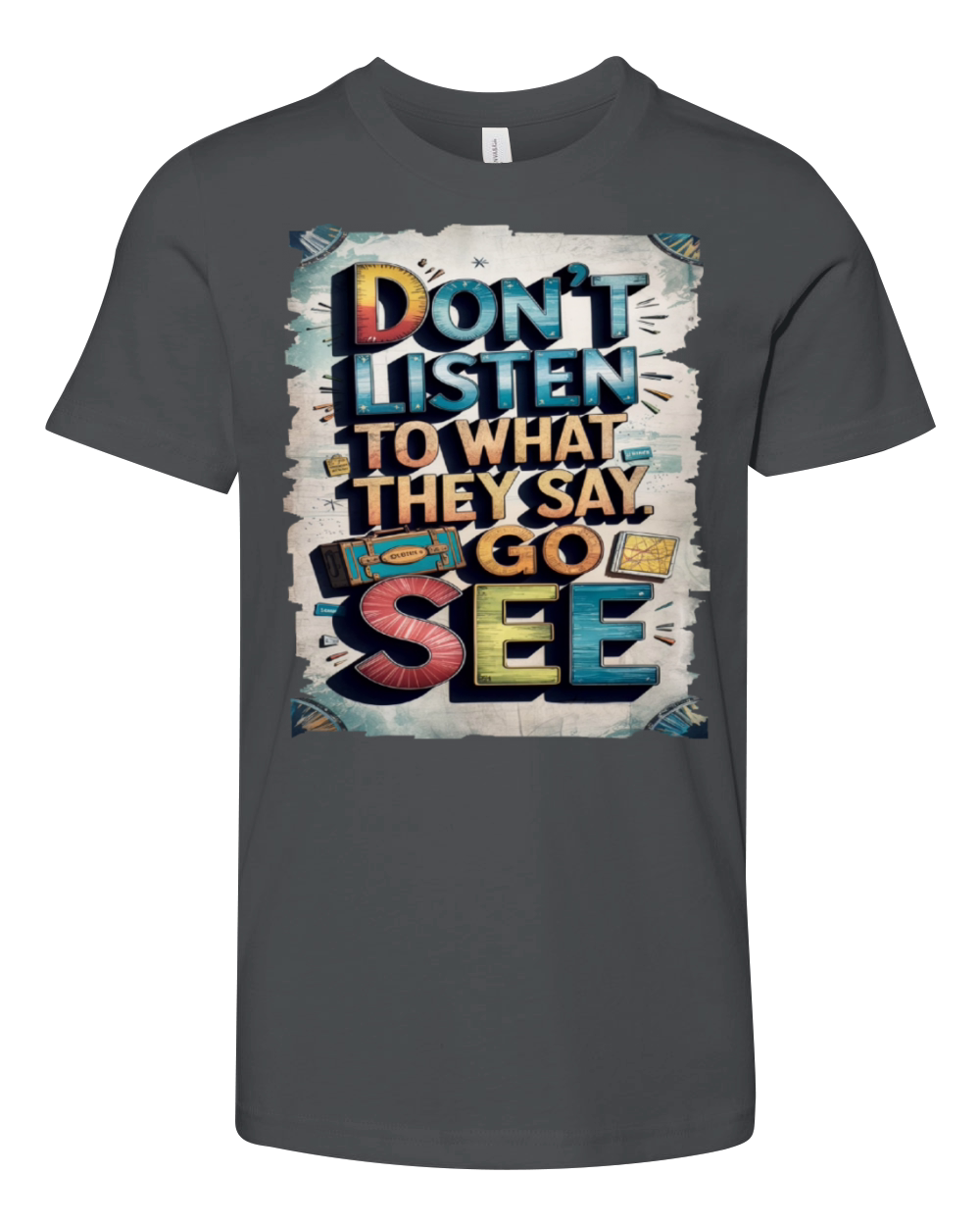 Travel Quote to get inspired N01 Youth Unisex Jersey Tee
