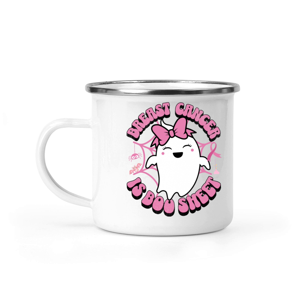 Breast Cancer Is Boo Sheet Halloween Ghost Costume Camping Mug