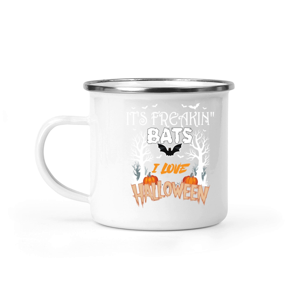 Its Freakin Bats I Love Halloween Funny Quote Mem Camping Mug