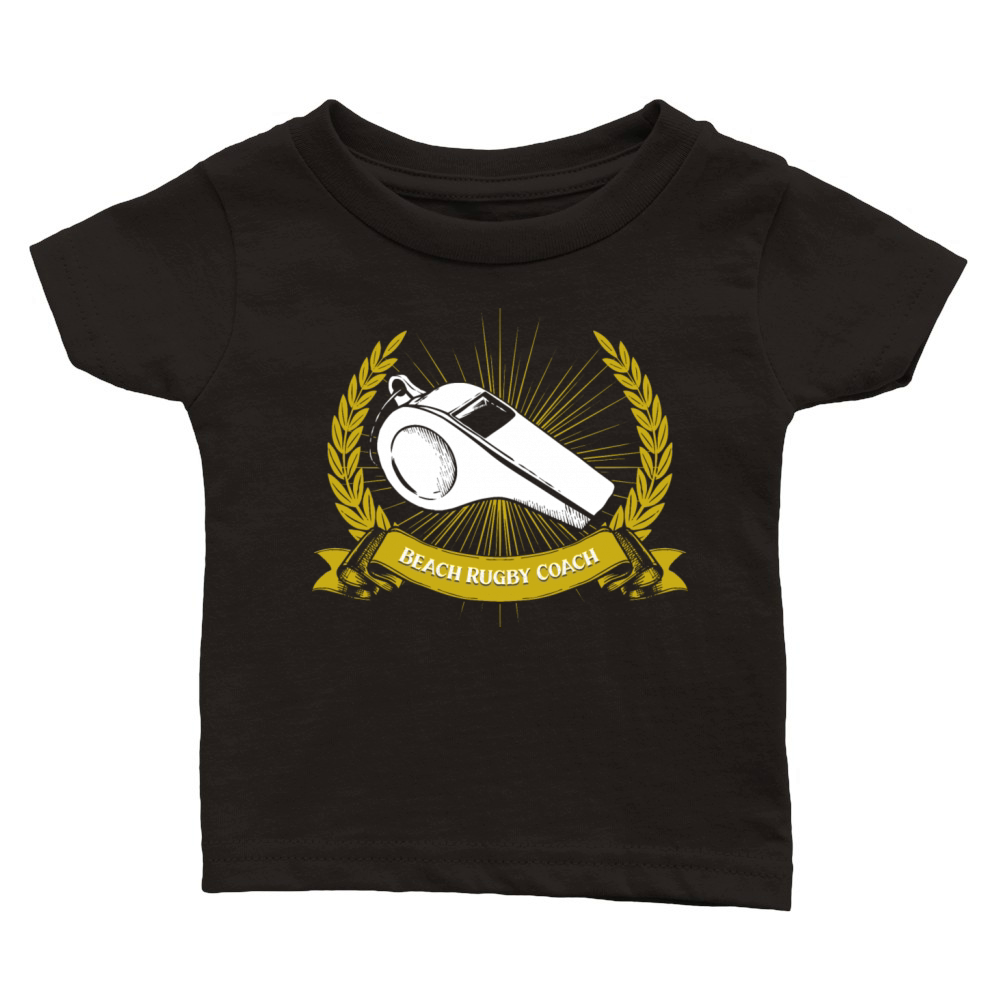 Beach Rugby Coach Rugby Player Funny Beach Game Hu Classic Baby Crewneck T-shirt