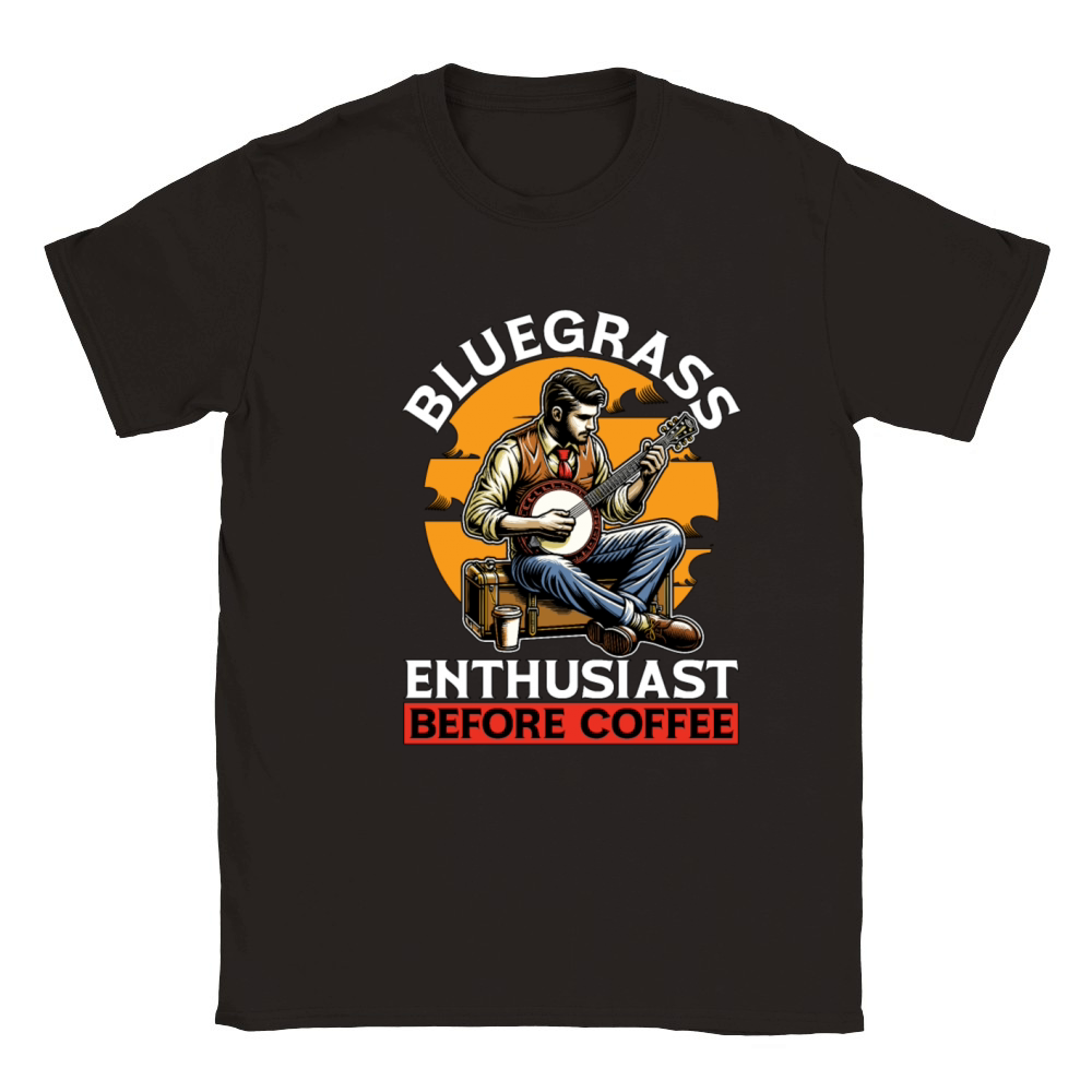 Bluegrass Enthusiast Before Musician Coffee Lover Classic Kids Crewneck T-shirt