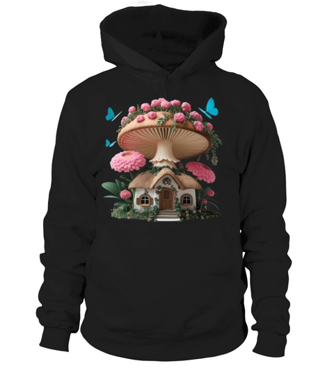 Pink Mushroom cottagecore Hoodie Unisex