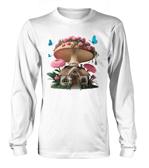 Pink Mushroom cottagecore Long sleeved Unisex