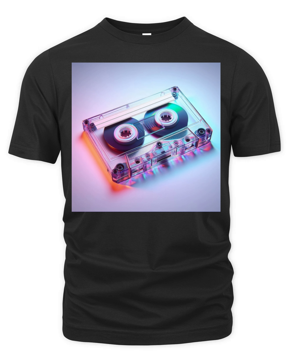 Transparent Vintage Retro Cassette with Colorful B Organic Unisex T-shirt
