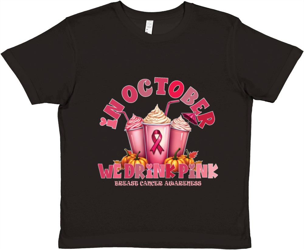In October We Wear Pink Breast Cancer Premium Kids Crewneck T-shirt
