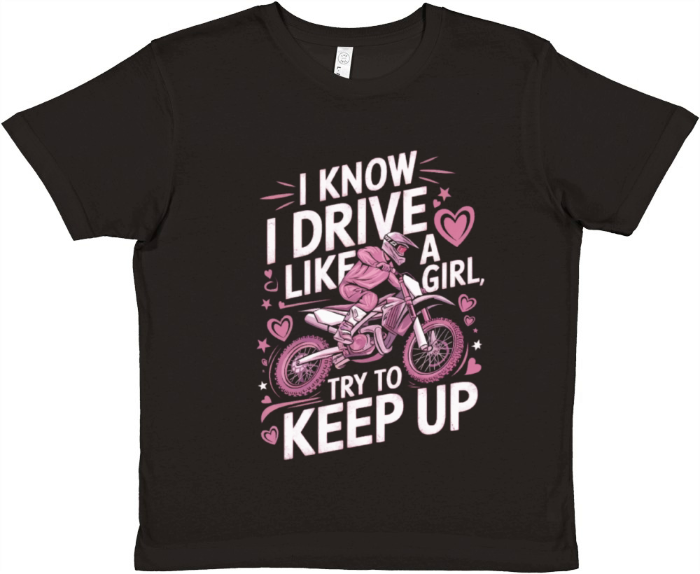 Motocross women girls Premium Kids Crewneck T-shirt