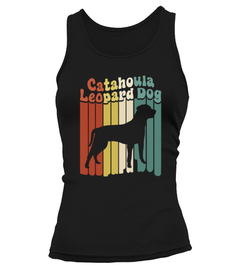 Retro 80s Catahoula Leopard Dog Silhouette Tank top Woman