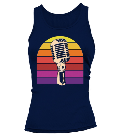 Vintage Microphone Retro Sunset Tank top Woman