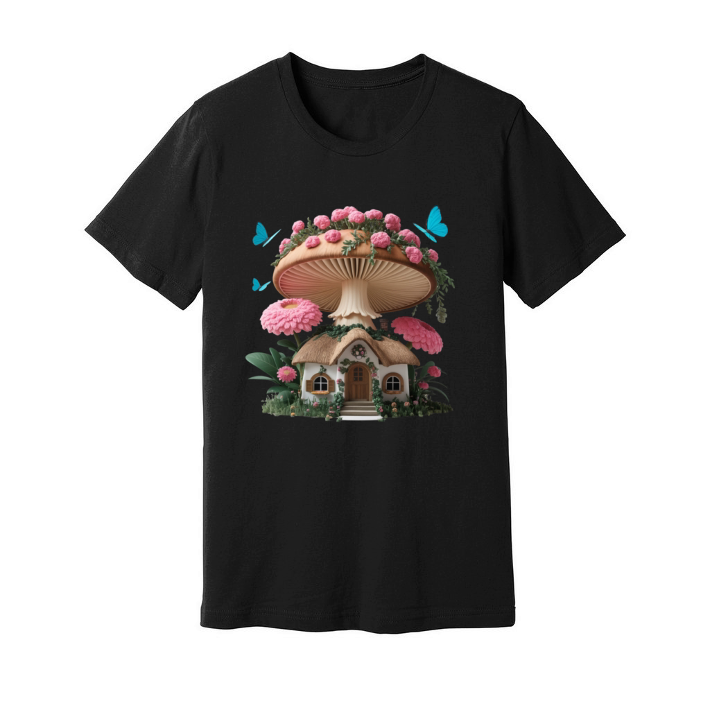 Pink Mushroom cottagecore Unisex Jersey Tee