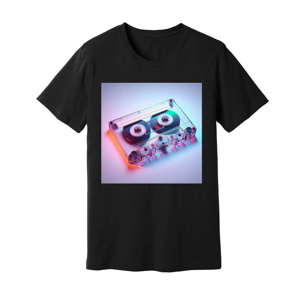 Transparent Vintage Retro Cassette with Colorful B Unisex Jersey Tee