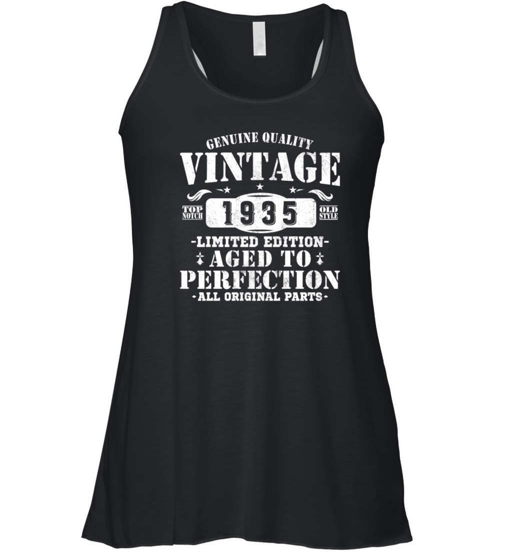90 Years 1935 Vintage Retro Birthday Gift Women's Flowy Tank Top