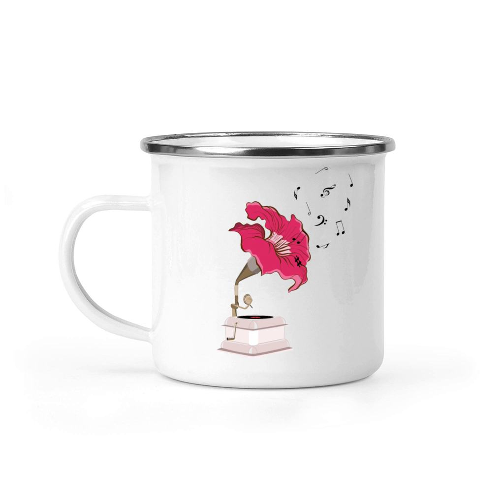 Floral gramophone Camping Mug