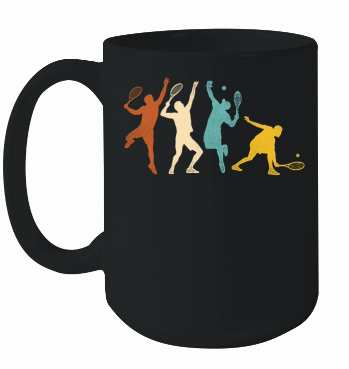 Funny Tennis Player Racket Retro Ceramic Mug