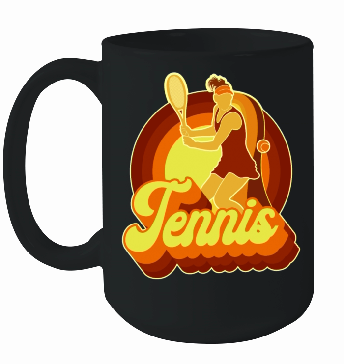 Funny Tennis Player Racket Retro Ceramic Mug