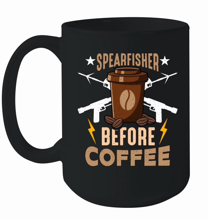 Spearfisher Before Coffee Snorkeling Coffee Lover Ceramic Mug