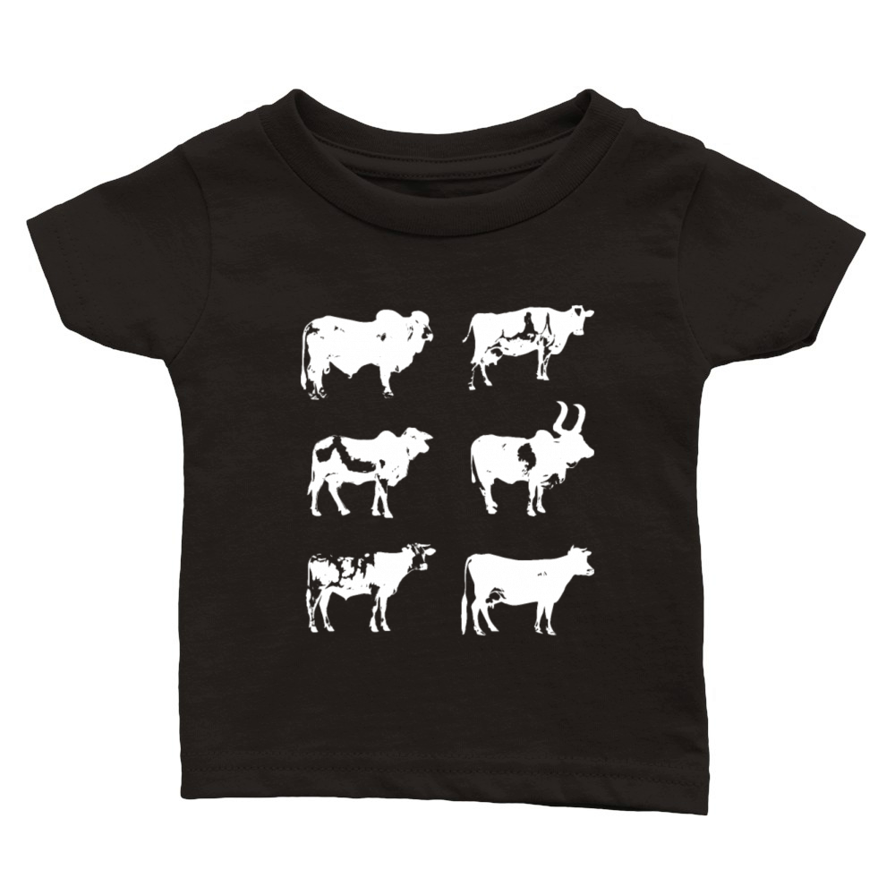 Vintage Cow Lover Men Farm Animals Retro Cows Classic Baby Crewneck T-shirt