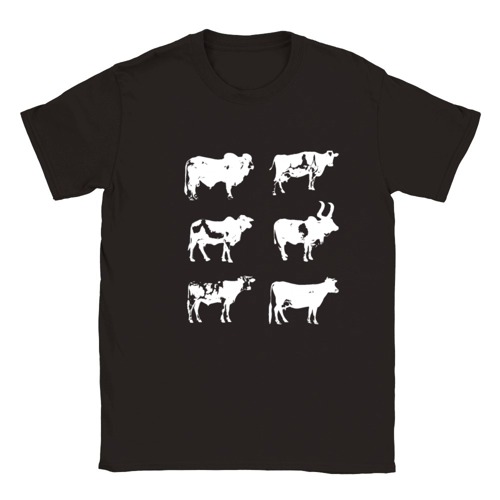 Vintage Cow Lover Men Farm Animals Retro Cows Classic Kids Crewneck T-shirt