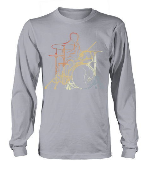 Vintage Drummer Drawing Long sleeved Unisex