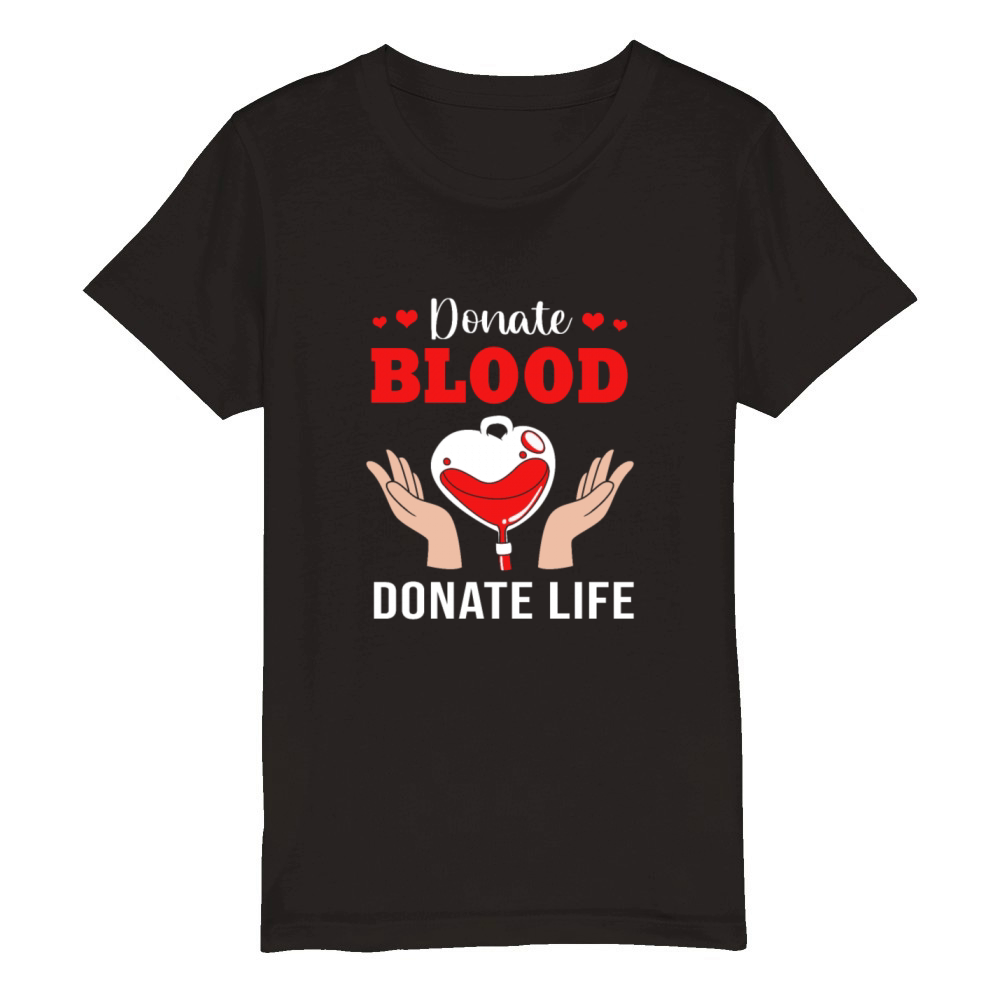 Donate Life Blood Donor Awareness Organic Kids Crewneck T-shirt