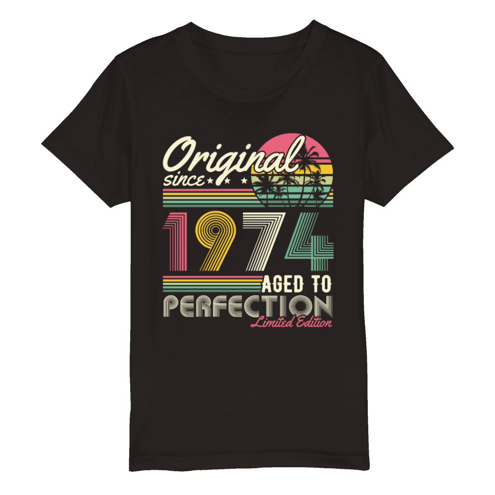 Original 1974 Vintage Retro 50th birthday Organic Kids Crewneck T-shirt