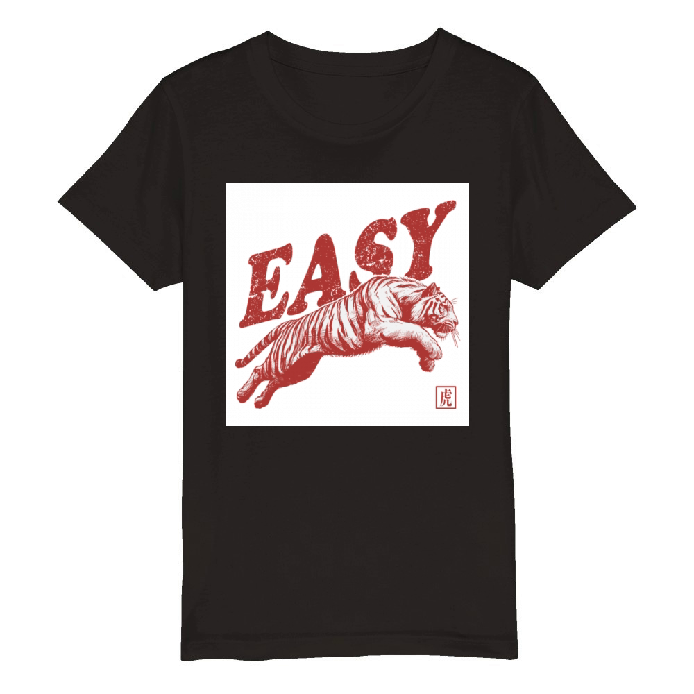 Vintage Tiger Throwback Design For Men Women Kids Organic Kids Crewneck T-shirt