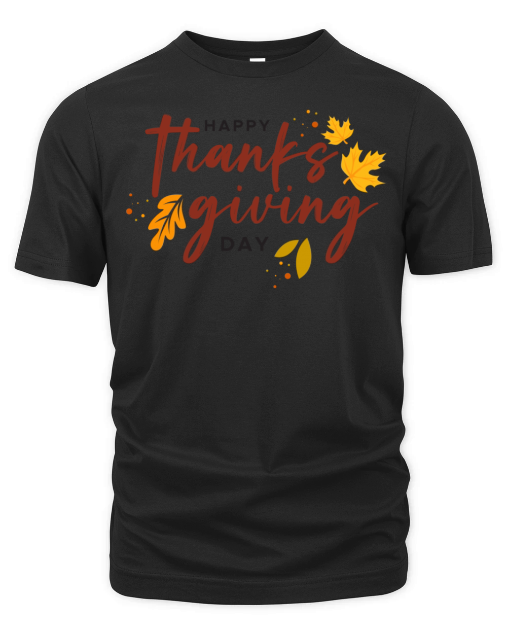 Happy Thanksgiving Day Leaves Orange Vibes Organic Unisex T-shirt