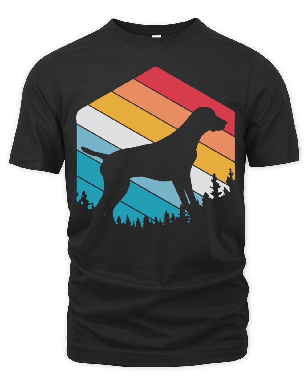 Retro Dog Silhouette German Shorthaired Pointer Organic Unisex T-shirt