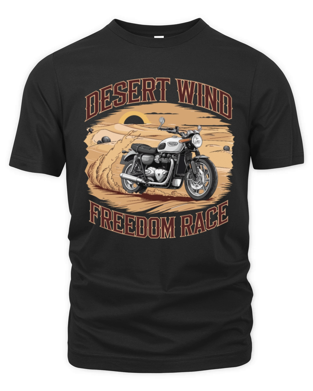 Vintage Desert Motorcycle Adventure Themed for a Organic Unisex T-shirt