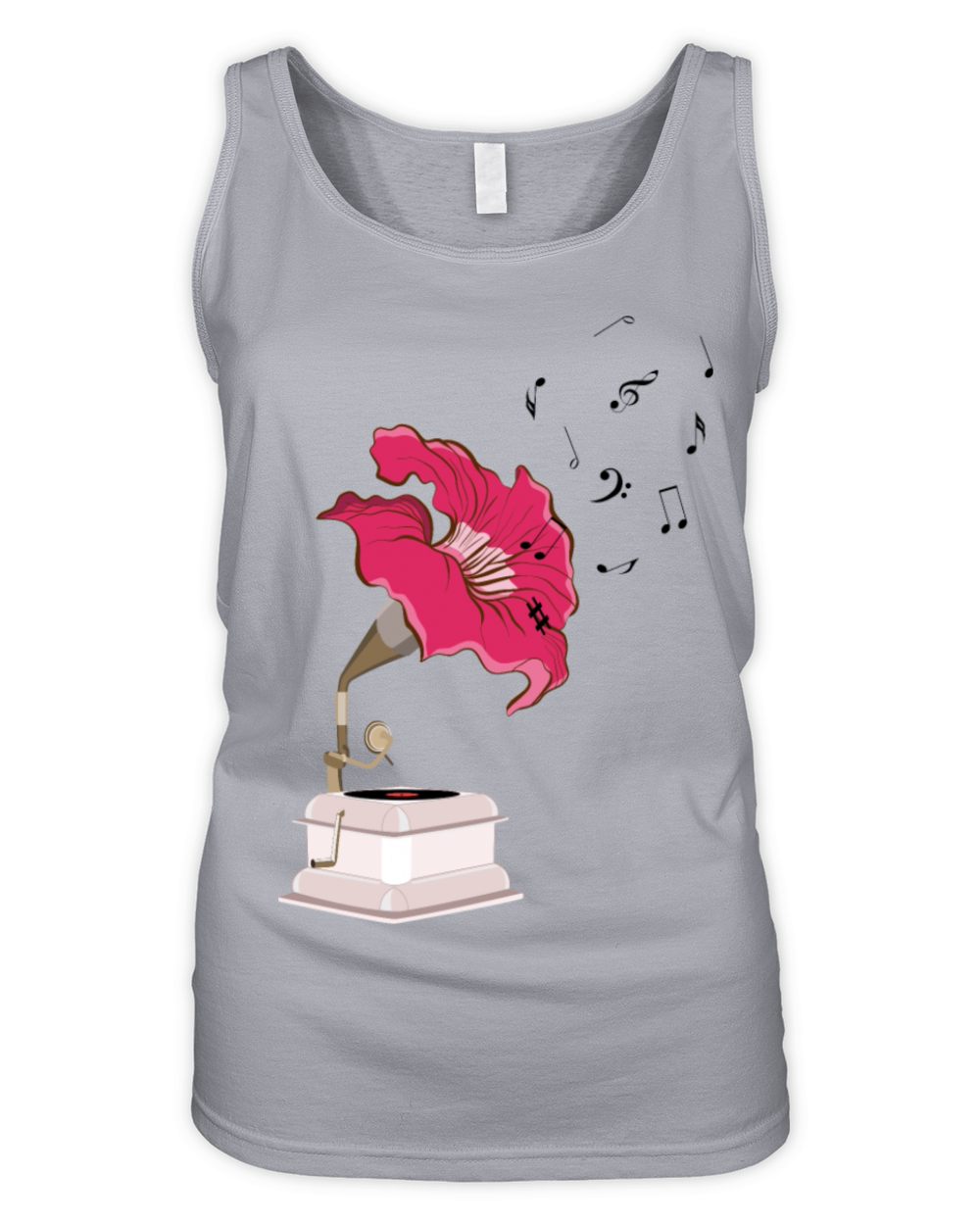 Floral gramophone Organic Women's Tank Top