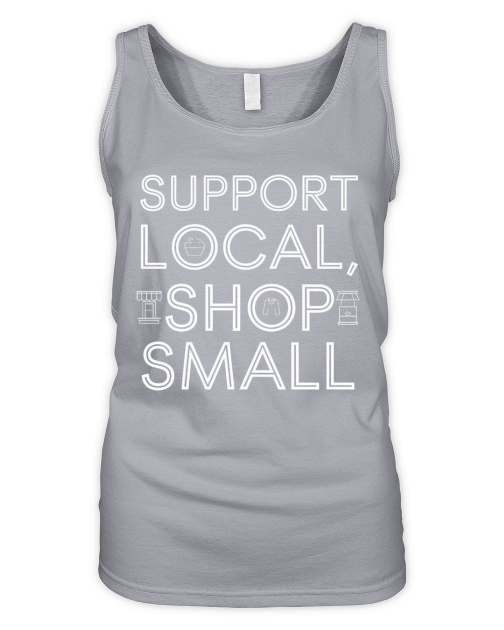 Support Local Shop Small Minimalist Fun Organic Women's Tank Top