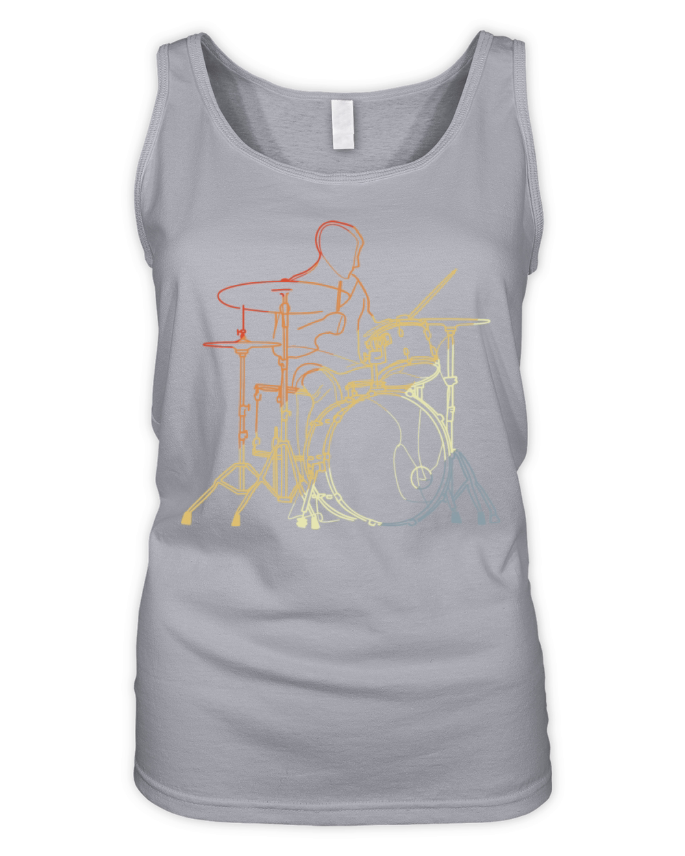Vintage Drummer Drawing Organic Women's Tank Top