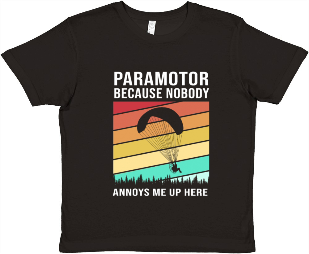 Nobody Annoys Me Up Here Retro Colorful Paramotor Premium Kids Crewneck T-shirt