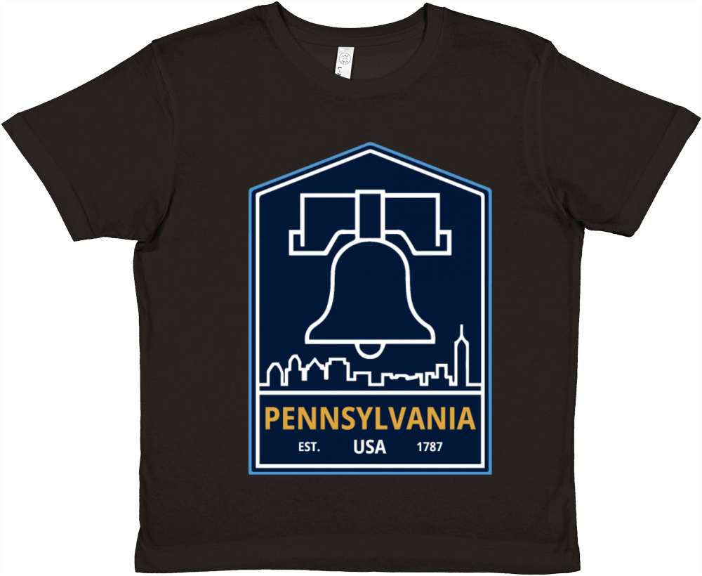 Vintage Pennsylvania Emblem with Liberty Bell Premium Kids Crewneck T-shirt