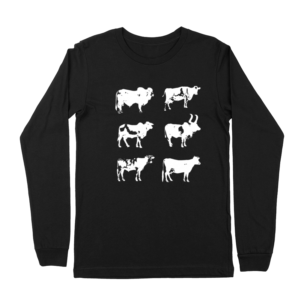 Vintage Cow Lover Men Farm Animals Retro Cows Premium Long Sleeve