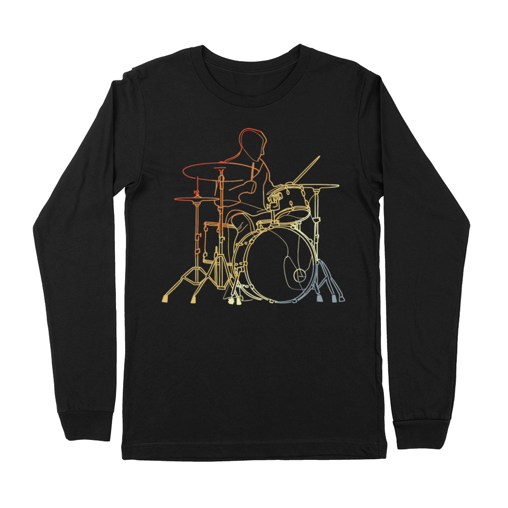 Vintage Drummer Drawing Premium Long Sleeve