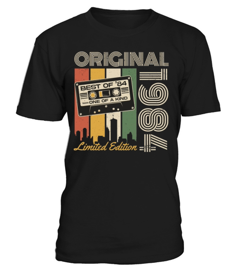 1984 Jahrgang geboren Vintage Retro Geburtstag T-Shirt Unisex