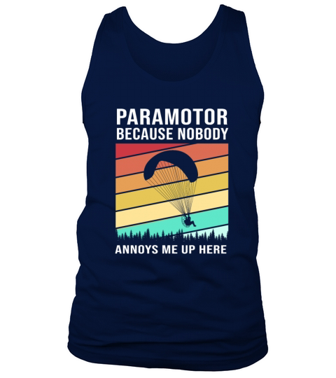 Nobody Annoys Me Up Here Retro Colorful Paramotor Tank Top Unisex