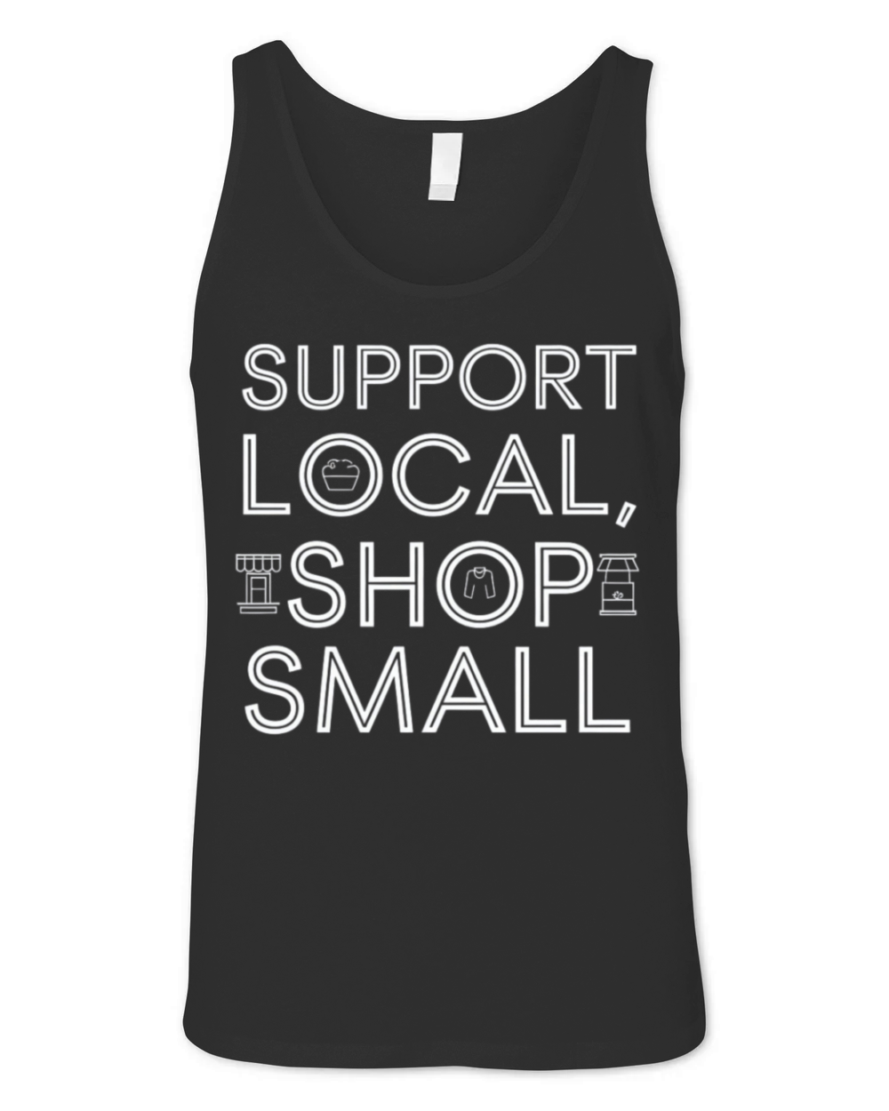 Support Local Shop Small Minimalist Fun Unisex Jersey Tank